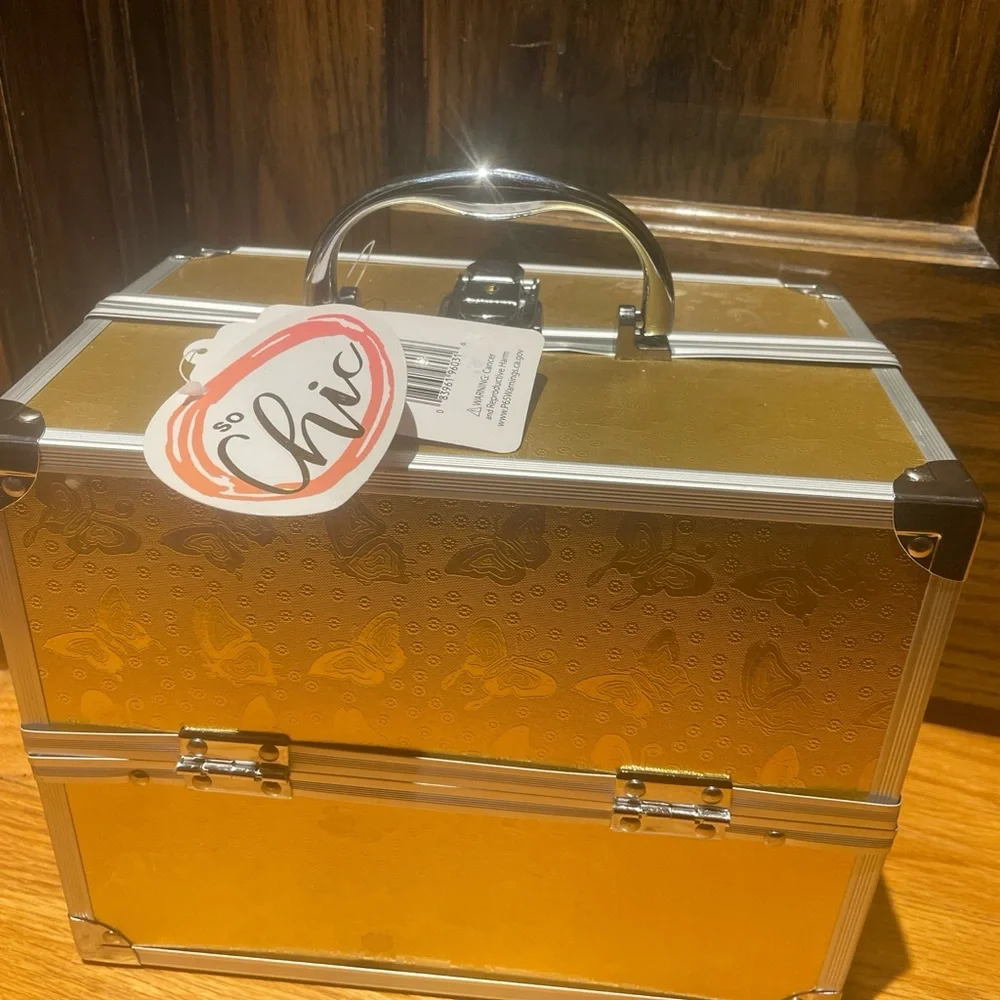 Gold Butterfly Pattern Storage Case